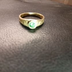 Baby Ring 14,K Emerald Stone 