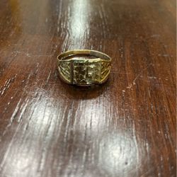 10k slim golden nugget ring