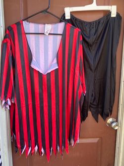 Red and Black Striped Pirate Halloween Costume