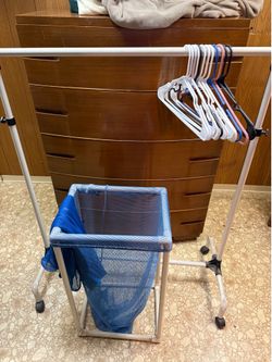 Clothing rack and laundry basket