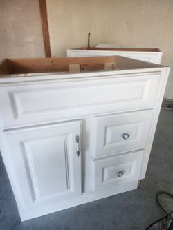 White Bathroom Vanity Cabinet  34x31x21