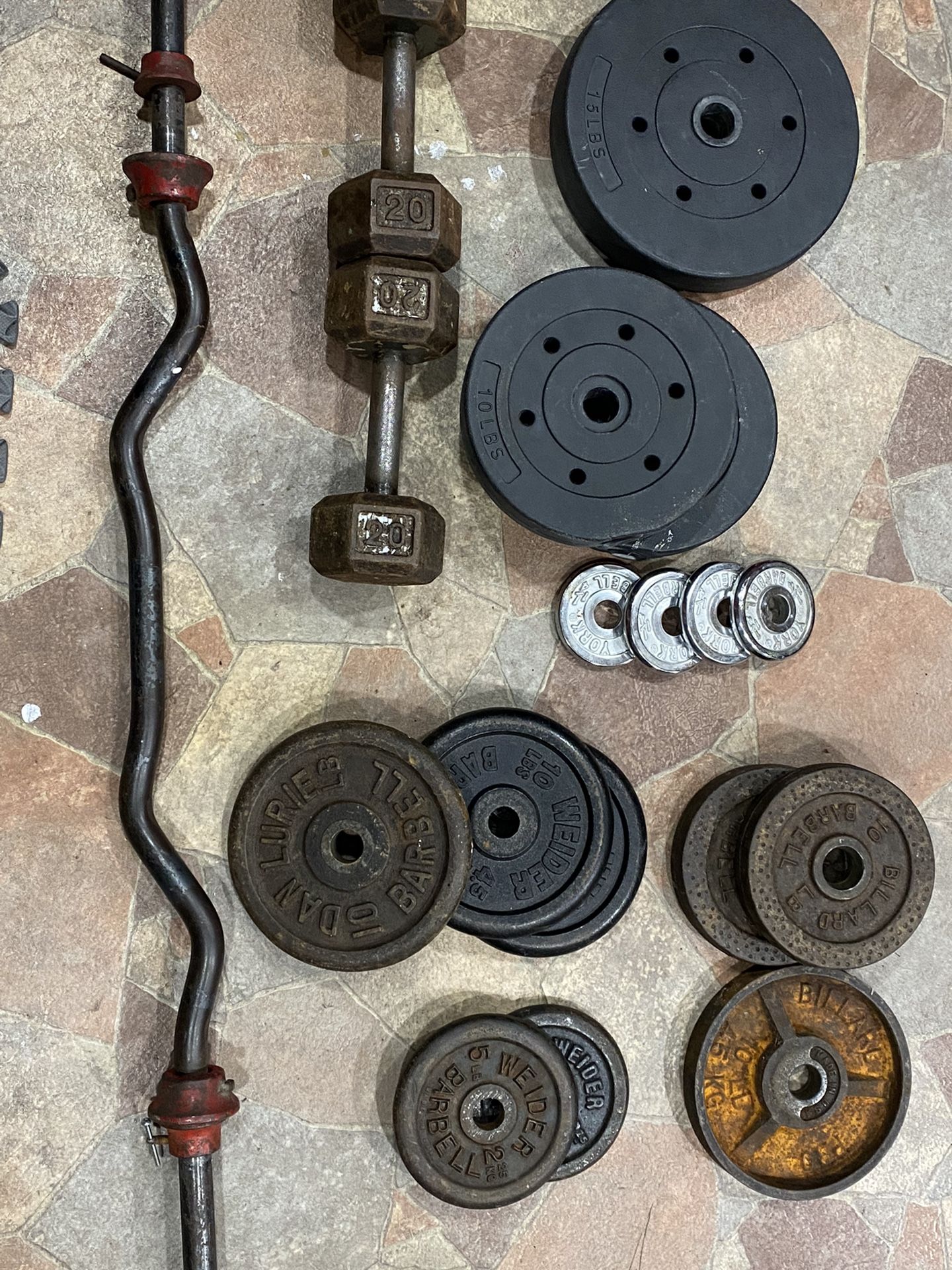 Standard Plates,dumbbells & Curl bar