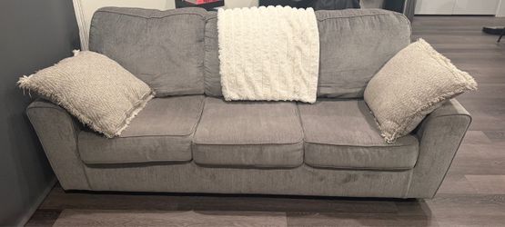Gray Fabric 3-Seat Sofa