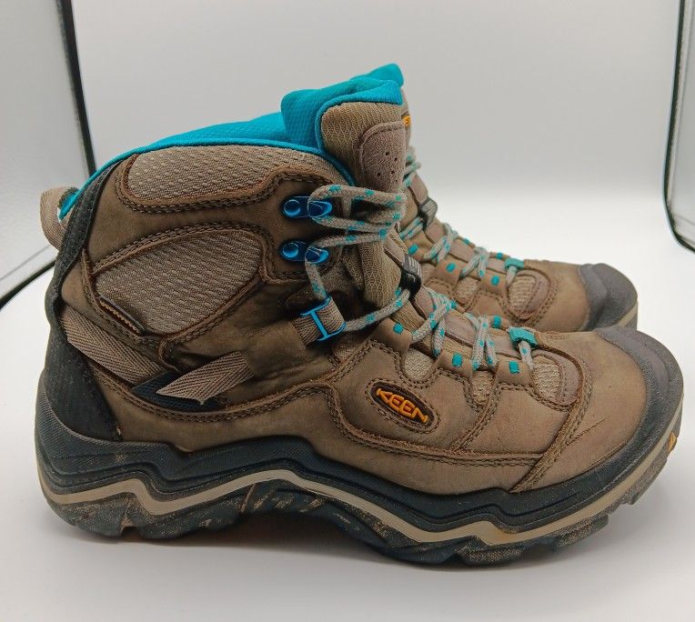 Keen Durand Boots Women Size 9.5 Brown Waterproof Mid Height Outdoors Hiking Nature Made In USA