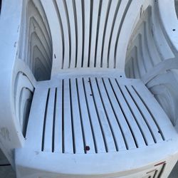 8-Plastic Chairs  With Table 