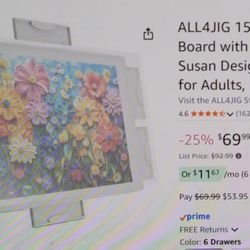 New! 360° Rotating Plastic Jigsaw Puzzle Board With 6 Drawers & Cover