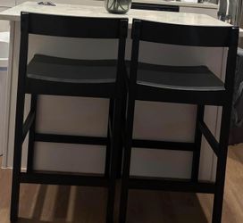 Set of 2 Black Counter Height Bar Stools