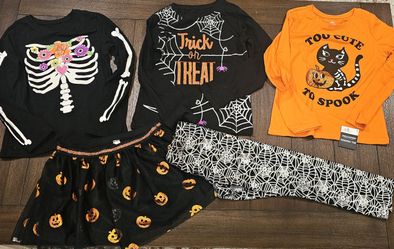 New Halloween Girls Lot of Clothes Size 7-8, Shirts, Skirt, Legging