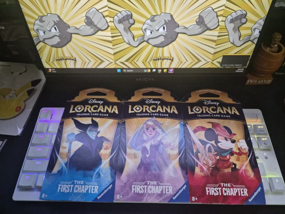 Disney Lorcana: The First Chapter Sleeved Booster Pack Art Bundle Set of 3