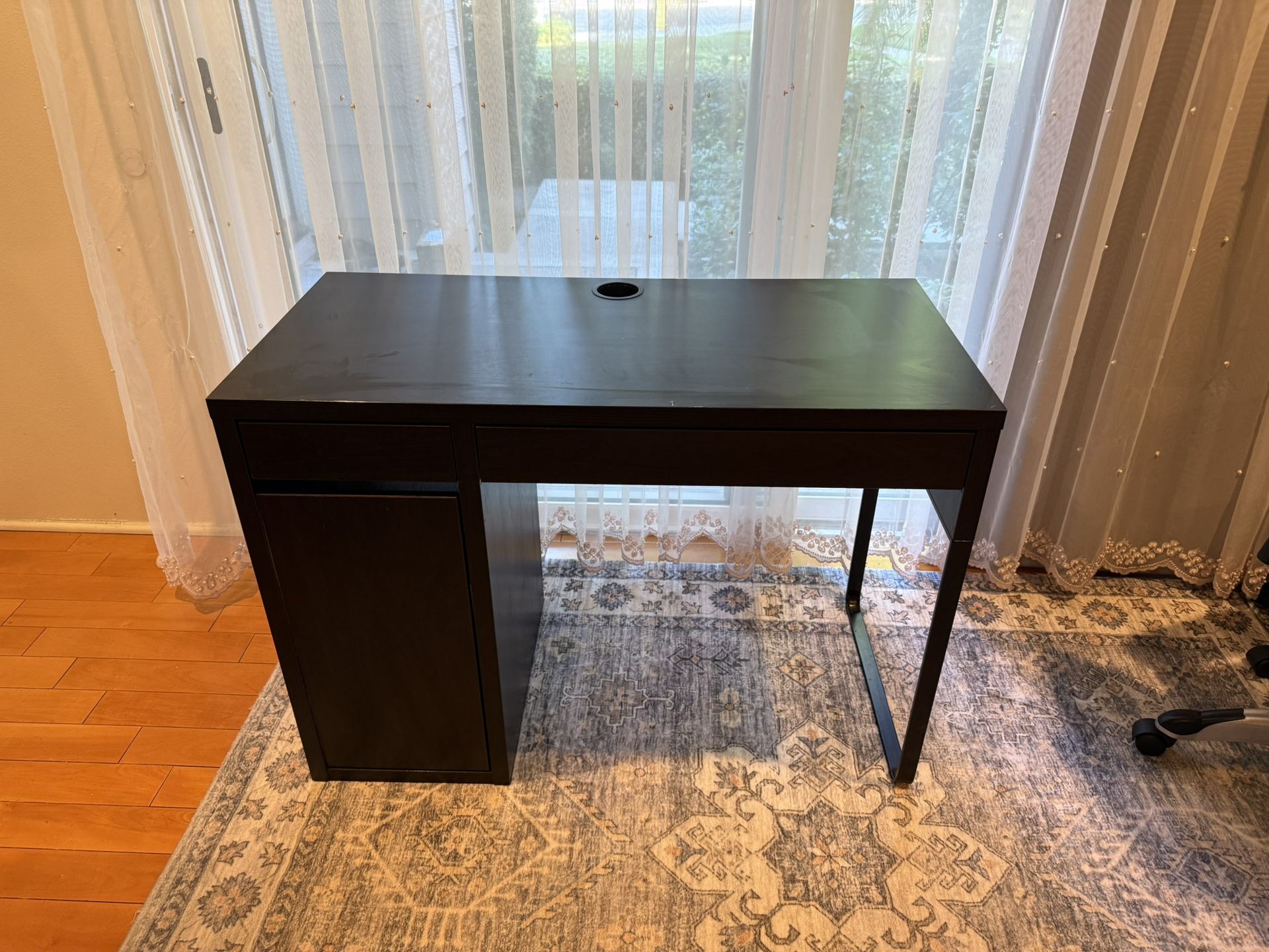 IKEA MICKE Desk – Black-Brown – Compact with Storage