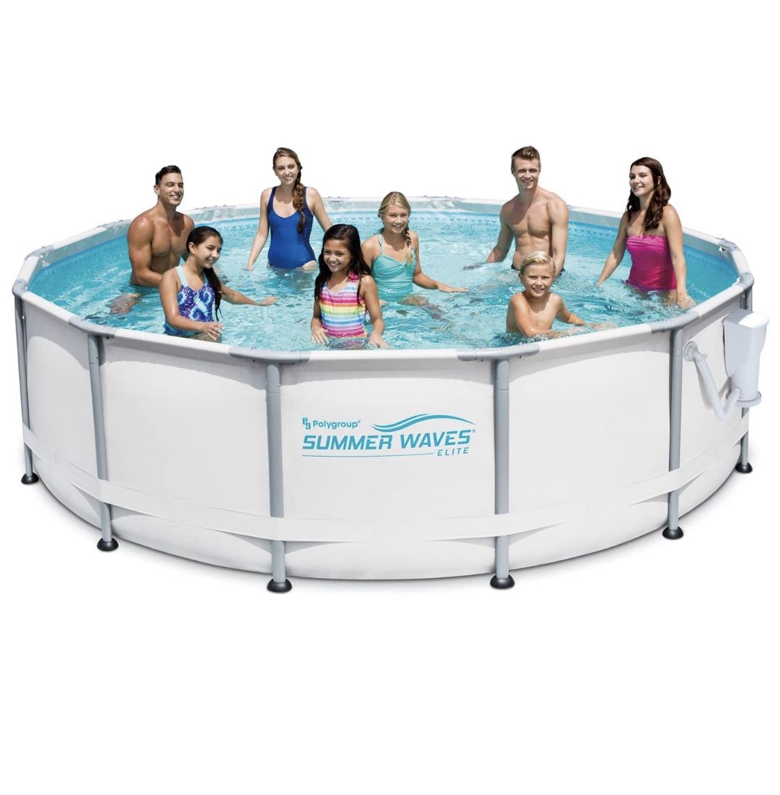 SW Summer Waves Elite 14'x42 Premium Frame Pool with Filter Pump System