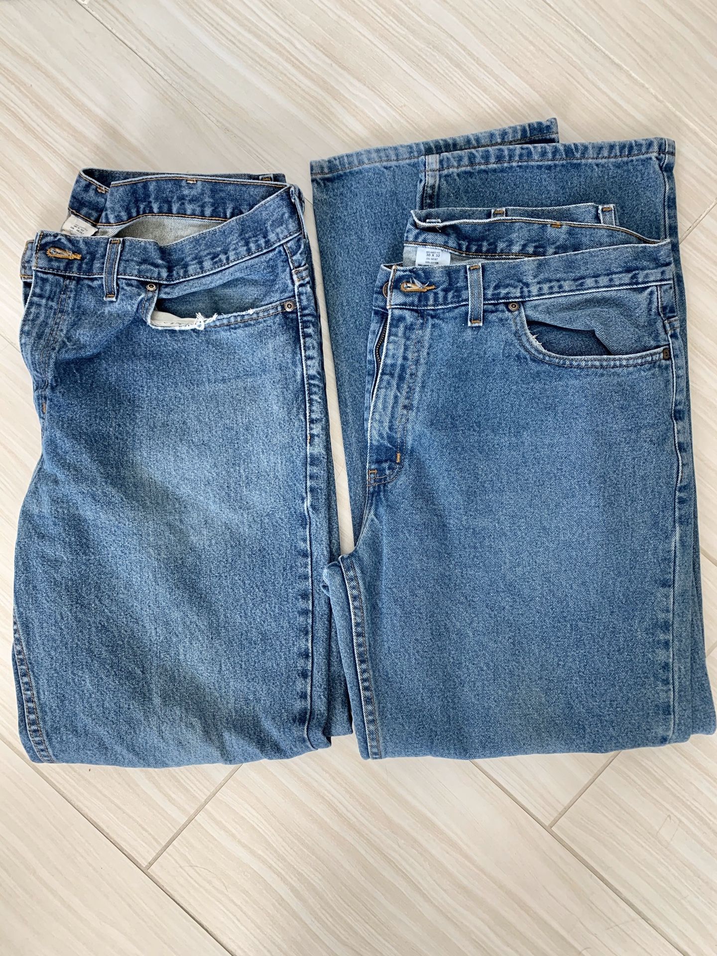 LOTS OF MENS - BLUE DENIM JEANS 38x32 - FADED GLORY RELAXED FIT $5 EACH OBO!