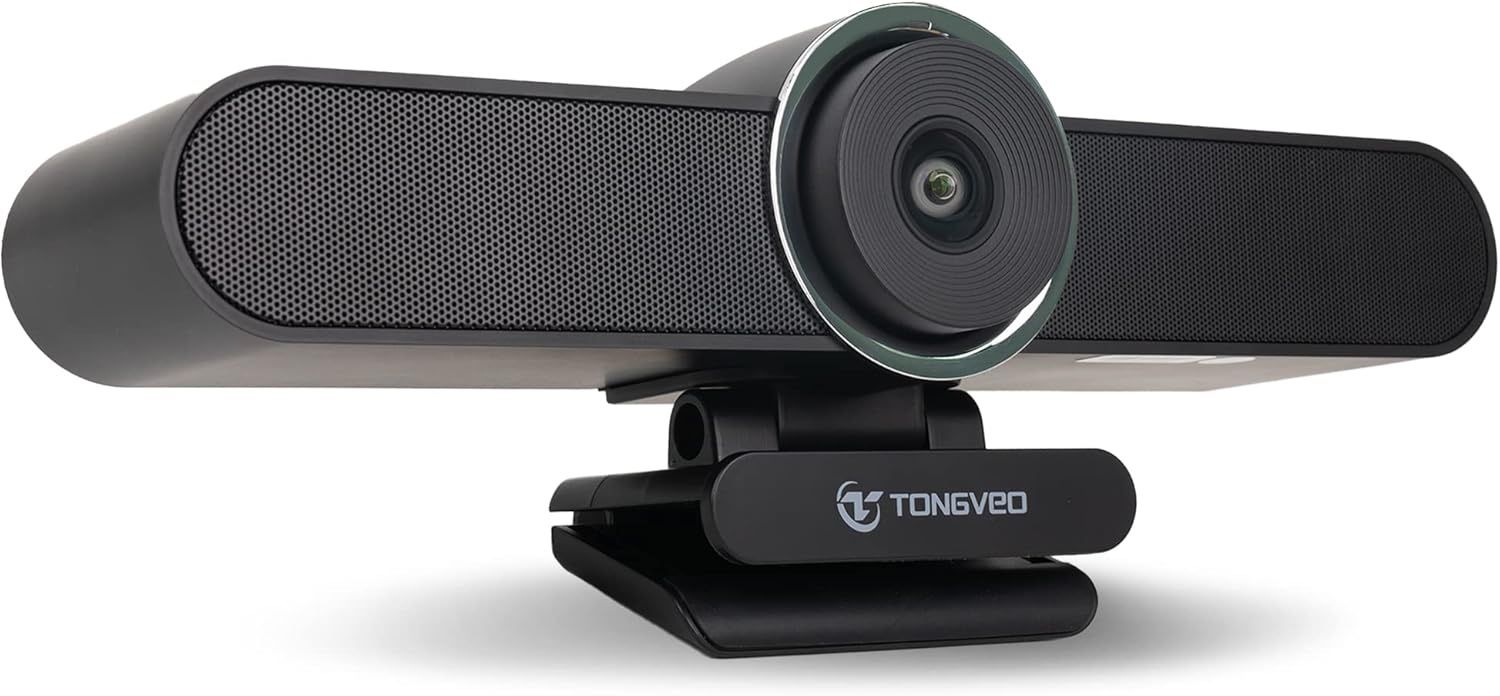 Wide Angle Webcam with Microphone and Speaker, Conference Room USB