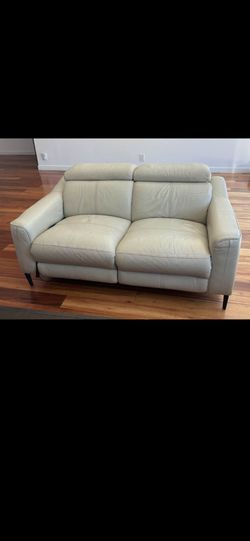 Divani Casa Eden Light Grey Leather Power Reclining Loveseat
