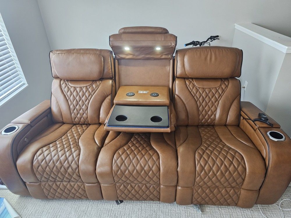 Leather Power Couch Heating And Message