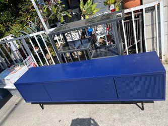 Large Blue Wooden Storage Cabinet