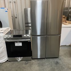 Samsung Refrigerator And Electric Stove 