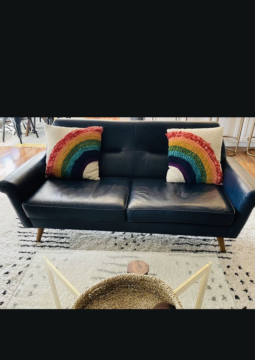 West Elm Leather Sofa