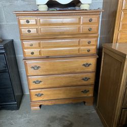 VINTAGE CHEST /5 DRAWER -SOLID WOOD34” Long, 16” D, 45” Tall