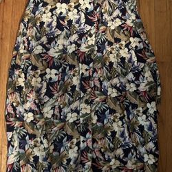Tropical print maxi skirt size small 