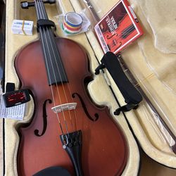 Beautiful 4/4 Violin with New Bow, Digital Tuner, Shoulder Rest, Extra Strings $150 Firm