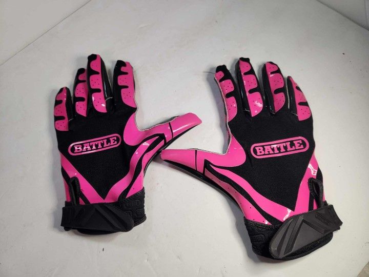 Battle Football Receiver Gloves Adult XL Black/Pink Tackle/Flag SFIA Doom 1.0