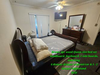 5 pc queen bedroom set brown wood