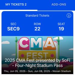 2 CMA FEST Tickets - Nashville 2025