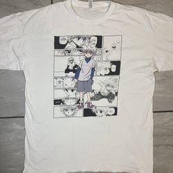 HUNTER x HUNTER KILLUA Anime Graphic T-Shirt Men's Size XL White Comic Strip