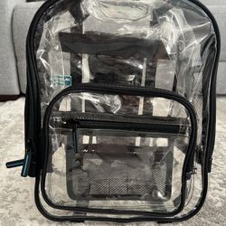Clear Backpack With Black Trim