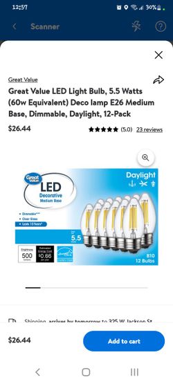 Dimmable Light Bulbs 12 Pack