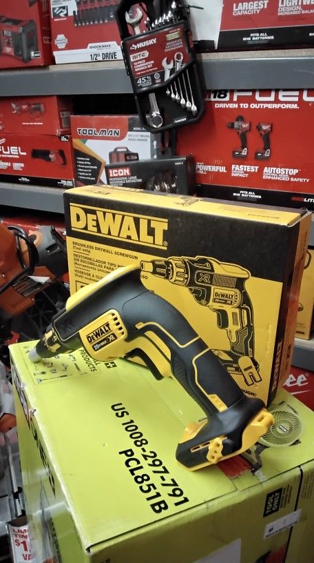 DEWALT 20V MAX LITHIUM- ION BRUSHLESS DRYWALL SCREWGUN (TOOL ONLY)