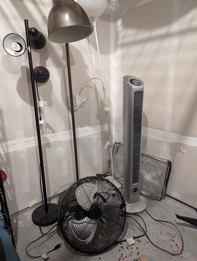 3 Lamps and 2 fans