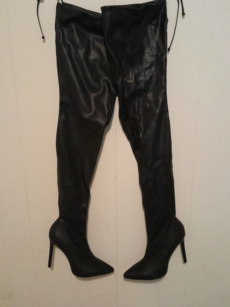 Thigh High Leather Boots SIZE 9