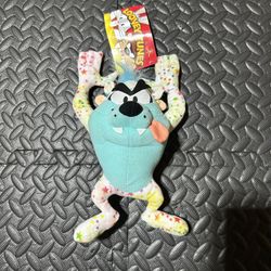 Looney Tunes Plush Tasmanian Devil Toy Factory Taz Rainbow Colored Stars 10” NEW