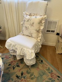 Shabby Chic Ruffled Slip Covers For Chairs