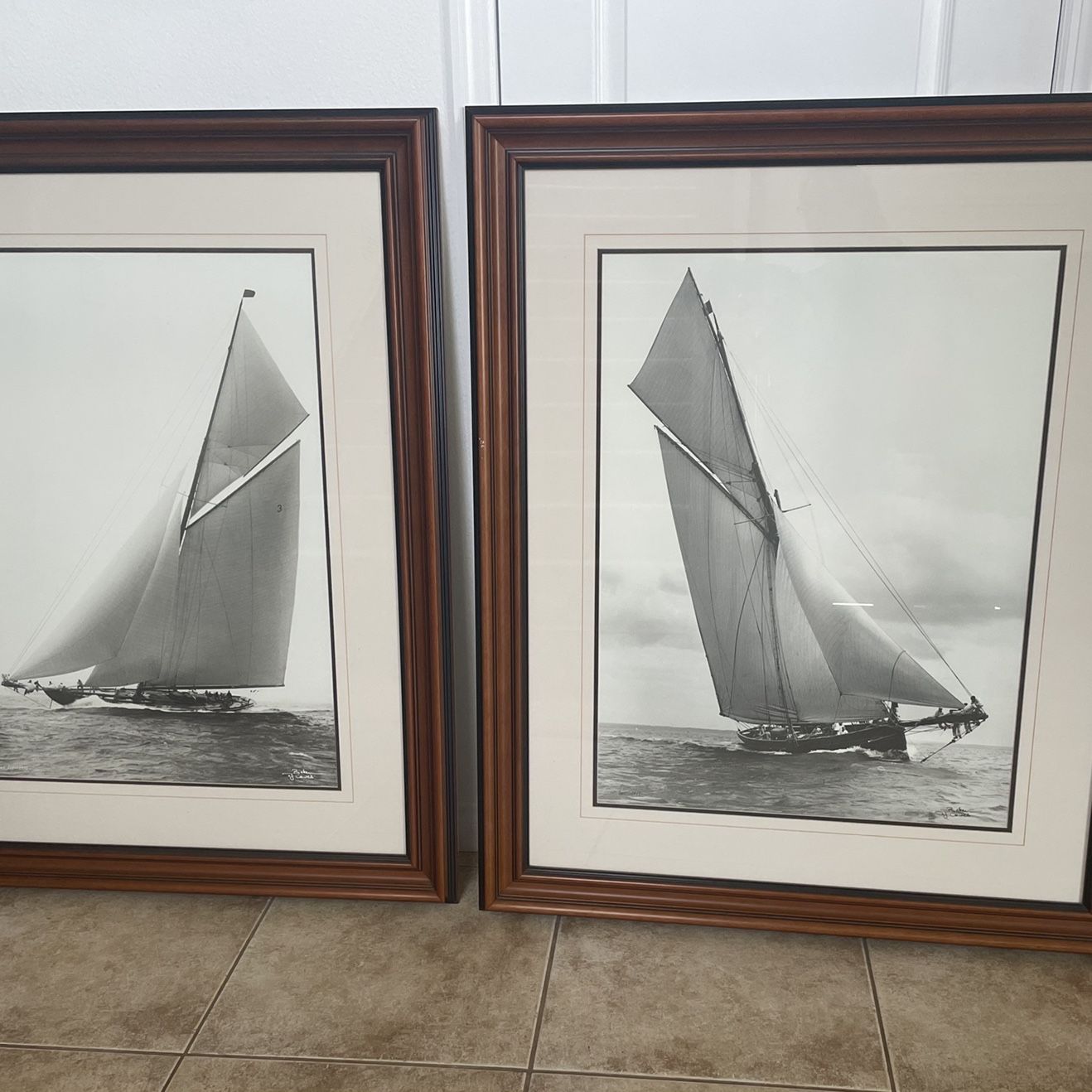 Two Large Wood Frame Beken Of Cowes Prints