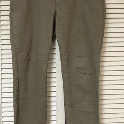 Two by Vince Camuto Washed Olive Green Cuffed Skinny Jeans - Size 31 - GUC