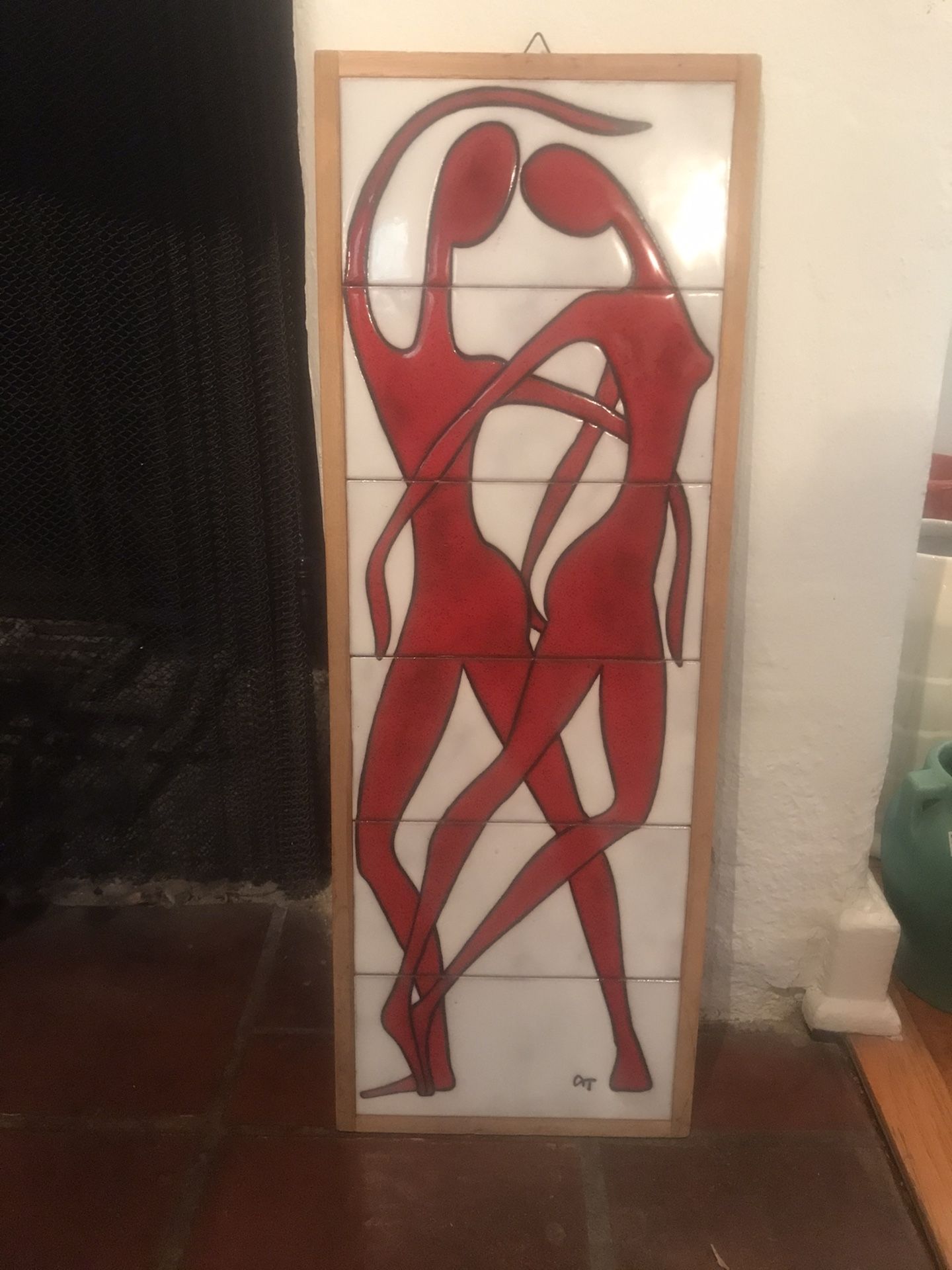 Vintage Mid Century Modern Tile Wall Art Picture
