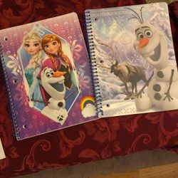 2 Frozen Spiral Notebooks