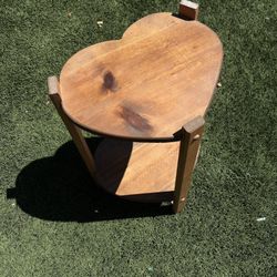 Cute heart shaped solid wood plant stand