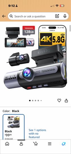 4K Dash Cam Front and Rear, Full HD 3 Channel Dashcam, Free 128GB Memory Card, Built-in 5.8GHz WiFi Built-in GPS, Collision Sensor, Night Vision, 3.16