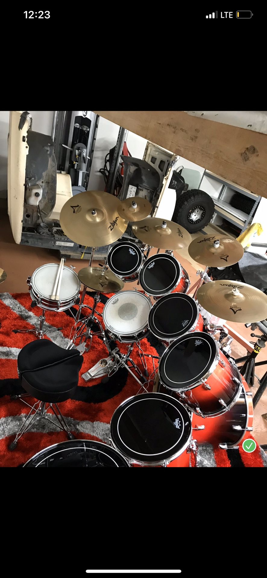 Pearl vision custom drum set