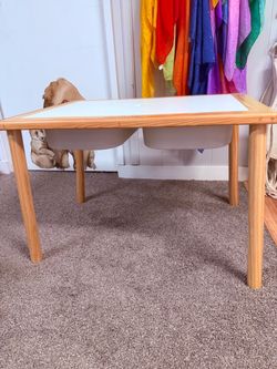 Free Activity table for kids with bins