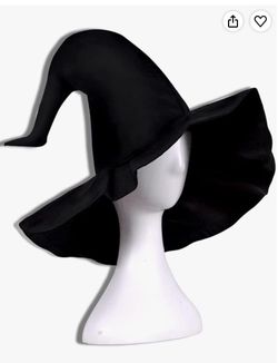 Halloween Black Wide Brim Witch Hat