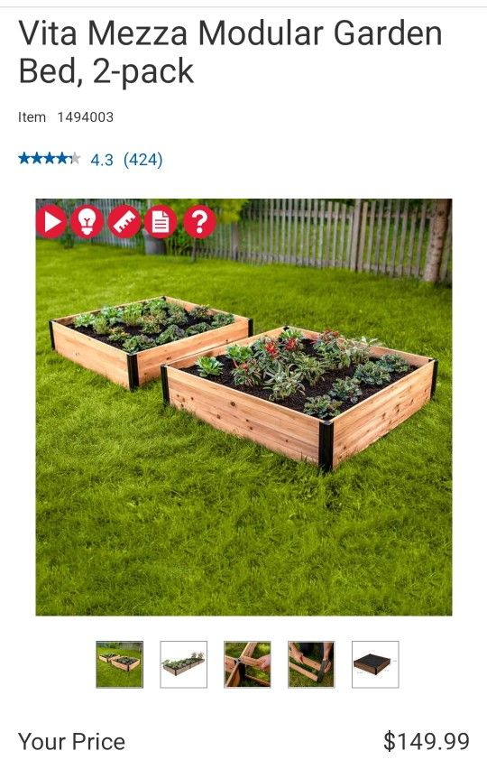 Vita Mezza Modular Garden Bed, 2-pack