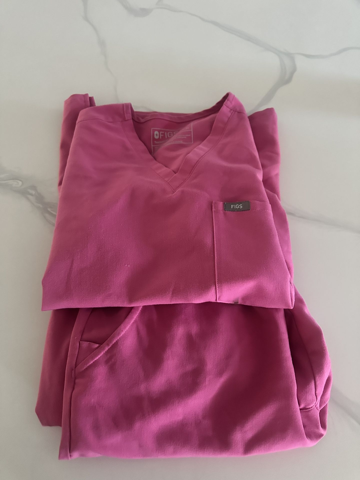 Figs Scrub Set Breast Cancer Pink