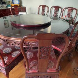 Chinese Rosewood Round Dining Table
