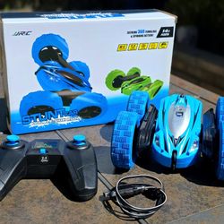 JJRC Blue RC Stunt Car 360 Tumbling Double-Side Roll