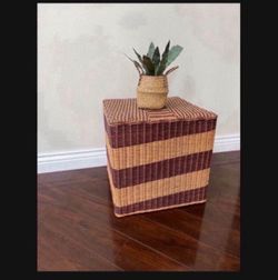 Ottoman Side Table Seating Wicker Rattan